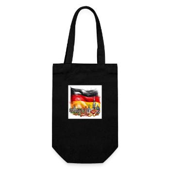 German Flag and Iconic Landmarks - Gift Bag for Bottles - black - Front