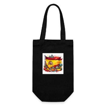 Spain Flag with Traditional Cuisine Design - Gift Bag for Bottles - black - Front