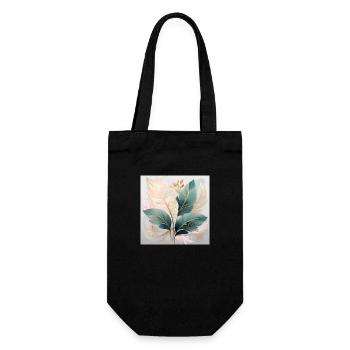 Elegant Tropical Leaves Art - Nature-Inspired Art - Gift Bag for Bottles - black - Front