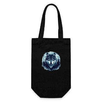 Forêt d’hiver des loups - Sac à bouteille - noir - Devant