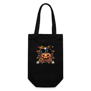 Halloween-Saison, Pupmkin - Geschenkbeutel für Flaschen - Schwarz - Vorne