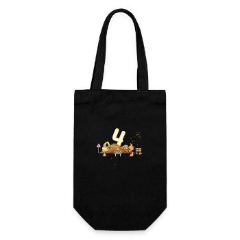 4th Anniversary Construction Site - Gift Bag for Bottles - black - Front