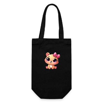 Cute Bow Bear - Adorable and Playful - Geschenkbeutel für Flaschen - Schwarz - Vorne