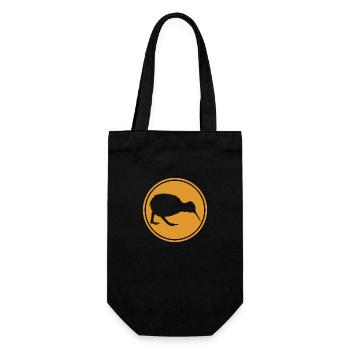 Kiwi - Neuseeland - New Zealand - Maori - Aotearoa - Geschenkbeutel für Flaschen - Schwarz - Vorne