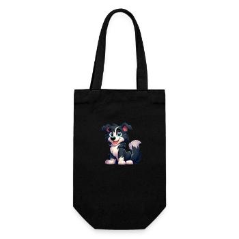 border collie 6 - Sac à bouteille - noir - Devant