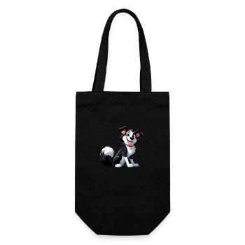 border collie 5 - Sac à bouteille - noir - Devant
