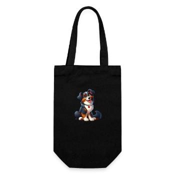 border collie 3 - Sac à bouteille - noir - Devant