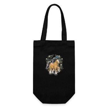Mountains Horse Horses Alps Tyrol Tyrolean Horseshoes - Gift Bag for Bottles - black - Front