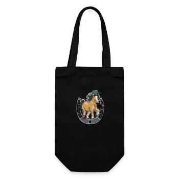 Tyrolean Horse Ladybug Horseshoe Horses Tyrol - Gift Bag for Bottles - black - Front