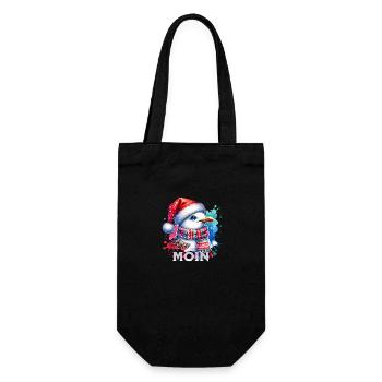 Moin Möwe Weihnachten - Geschenkbeutel für Flaschen - Schwarz - Vorne