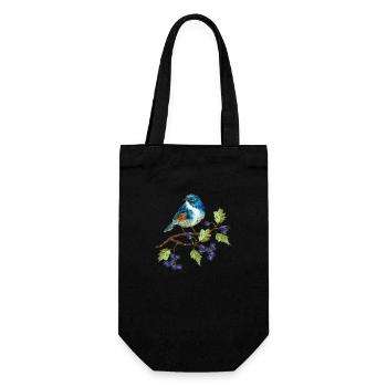 Bunter Vogel - Geschenkbeutel für Flaschen - Schwarz - Vorne