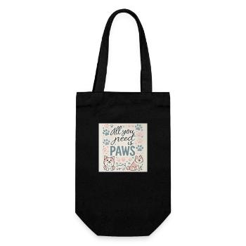 All you need is paws - Gift Bag for Bottles - black - Front