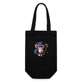 Comparison of humans and chimpanzees - Gift Bag for Bottles - black - Front