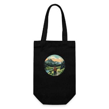 Feel freedom: Your path through the mountains! - Gift Bag for Bottles - black - Front