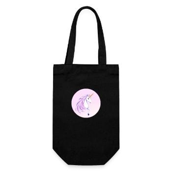 Whimsical Unicorn Fantasy Illustration - Gift Bag for Bottles - black - Front