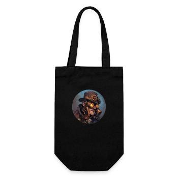 Steampunk style: nostalgia meets technology - Gift Bag for Bottles - black - Front