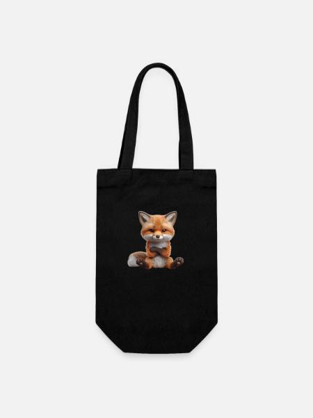 Fuchs grimmig 1 - Geschenkbeutel für Flaschen - Schwarz