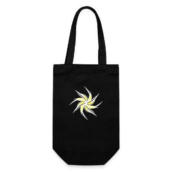 Wirbel Blume Frühling Sommer Blümchen Schöne Kunst - Geschenkbeutel für Flaschen - Schwarz - Vorne