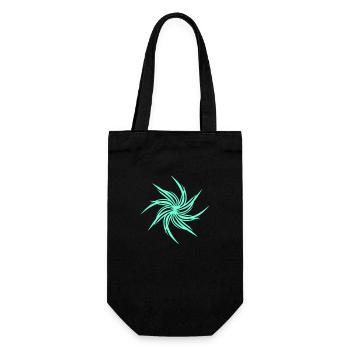 Wirbel Blume Frühling Sommer Blümchen Schöne Kunst - Geschenkbeutel für Flaschen - Schwarz - Vorne
