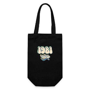 1981 Retro Geschenkidee - Geschenkbeutel für Flaschen - Schwarz - Vorne