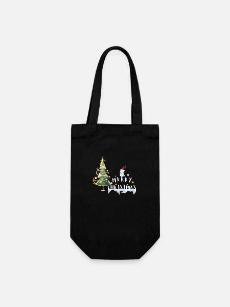 Christmas Tree - Gift Bag for Bottles - black