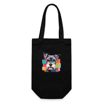 Chien Schnauzer miniature à lunettes colorées - Sac à bouteille - noir - Devant