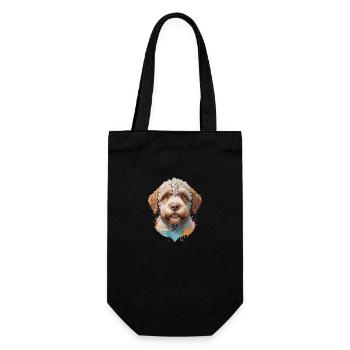 Lagotto romagnolo Hund Niedlich in buntem Design - Geschenkbeutel für Flaschen - Schwarz - Vorne