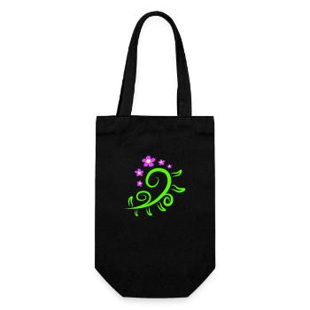 Beaucoup de fleurs vigne motif décoratif coloré belle - Sac à bouteille - noir - Devant