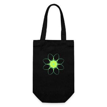 Vert belle fleur Tribal Lines Tattoo Design - Sac à bouteille - noir - Devant