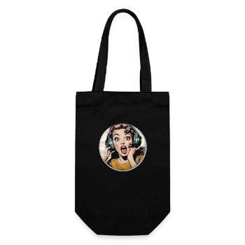Wow-Moment: Retro-Überraschung pur! - Geschenkbeutel für Flaschen - Schwarz - Vorne