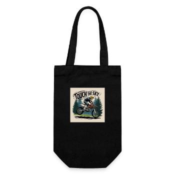 Mottocross, Motorcycle, Dirt Biker with lettering - Gift Bag for Bottles - black - Front