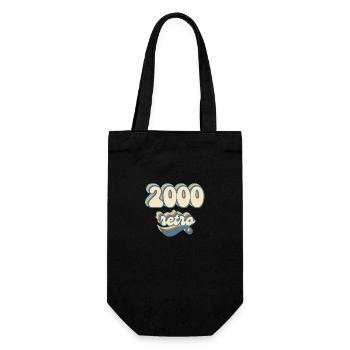 2000 Retro Geschenkidee - Geschenkbeutel für Flaschen - Schwarz - Vorne