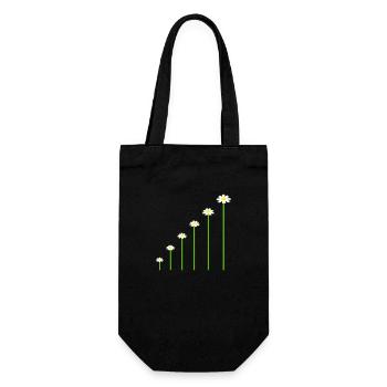 Lot of Pretty Marguerite Flowers Decorative Pattern - Gift Bag for Bottles - black - Front