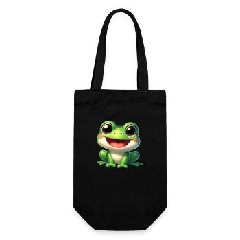 Frog / Frosch - Geschenkbeutel für Flaschen - Schwarz - Vorne