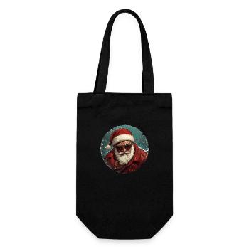 Rebellious Santa: Christmas with coolness! - Gift Bag for Bottles - black - Front