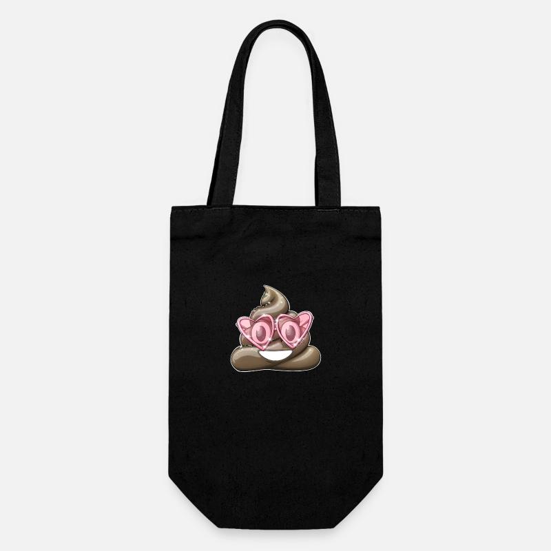 Empiler le caca avec des lunettes roses - Sac à bouteille - noir