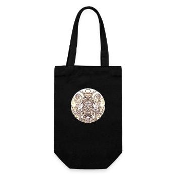 skull circle 2 - Gift Bag for Bottles - black - Front