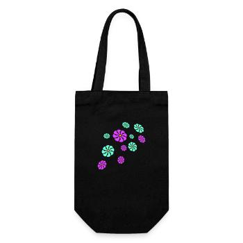Lots of Pretty Colorful Flowers Pattern Decorative Beautiful - Gift Bag for Bottles - black - Front