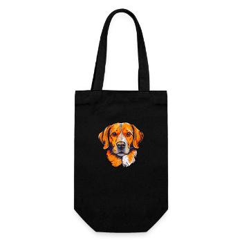 Hund Pfoten Haustiere Tierfreund - Geschenkbeutel für Flaschen - Schwarz - Vorne