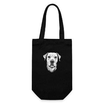 Hund Welpen Tierfreund - Geschenkbeutel für Flaschen - Schwarz - Vorne