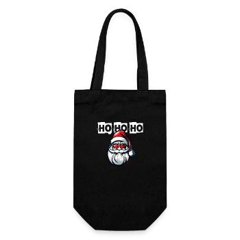 HO HO HO Santa Claus Christmas St. Nicholas - Gift Bag for Bottles - black - Front