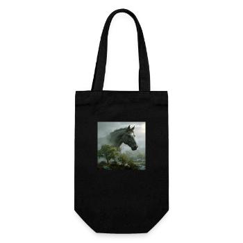 Pferd Star - Geschenkbeutel für Flaschen - Schwarz - Vorne