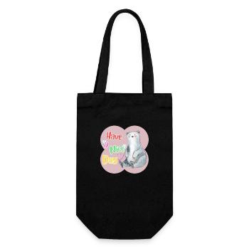 Have a nice day white - Gift Bag for Bottles - black - Front