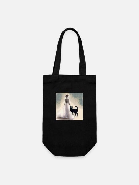 About a cat that... - Gift Bag for Bottles - black
