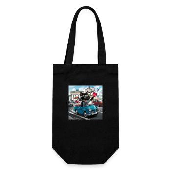 Cat on tour - I love Germany! - Berlin - Geschenkbeutel für Flaschen - Schwarz - Vorne