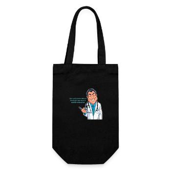 Lustige Ärzte 2 - Geschenkbeutel für Flaschen - Schwarz - Vorne