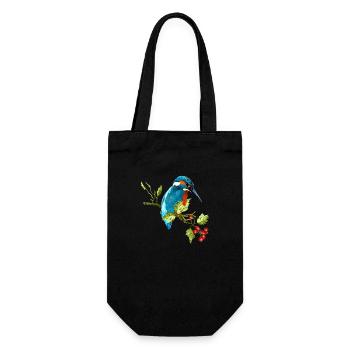 Colorful bird - Gift Bag for Bottles - black - Front
