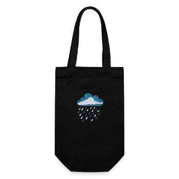 Nuage de pluie brodé - Sac à bouteille - noir - Devant