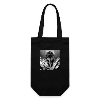 Wolf Tier Vektor Natur Illustration Design Wild - Geschenkbeutel für Flaschen - Schwarz - Vorne
