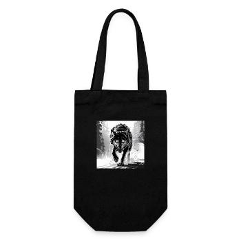 loup animal vecteur nature illustration design sauvage - Sac à bouteille - noir - Devant
